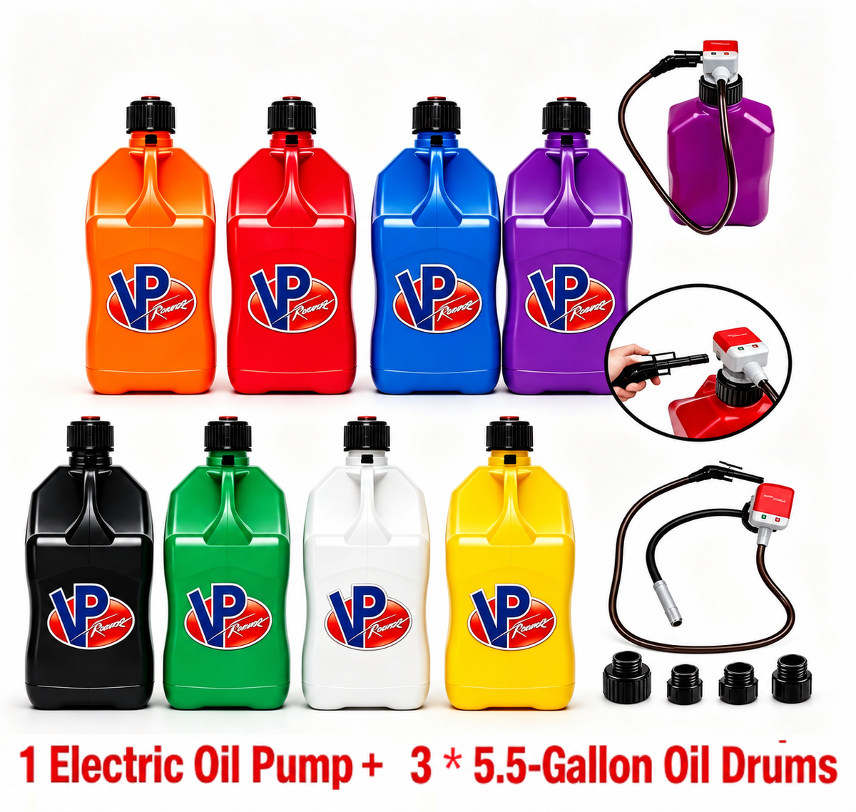 Gallon Fuel Container with Electric Pump, Heavy Duty HDPE Gas Jug for Racing, Farm & Outdoor Fuel Transfer