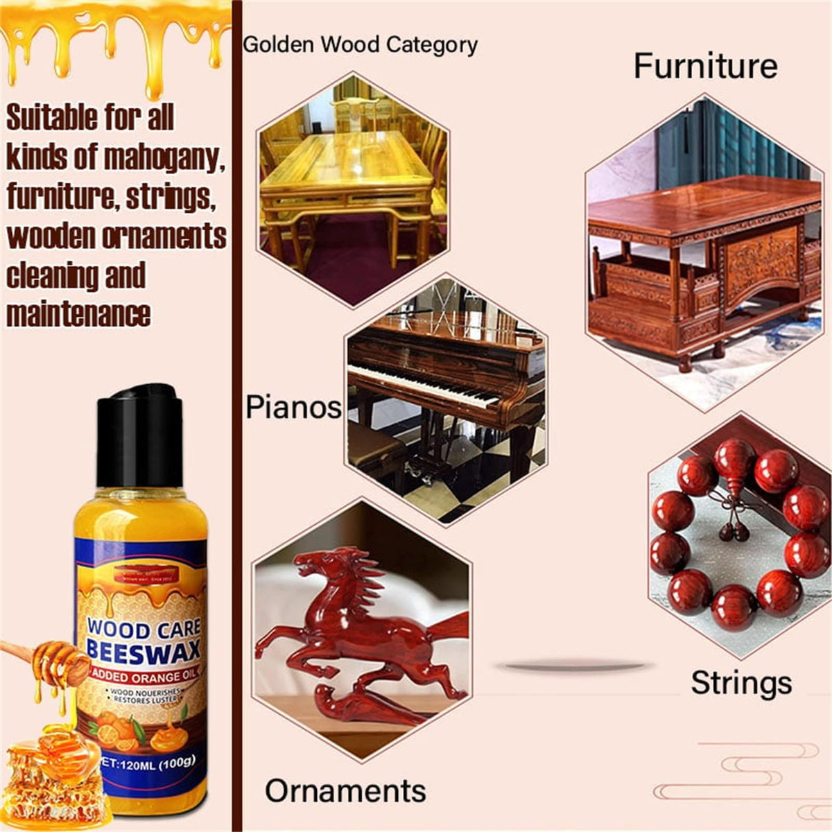 Natural Beeswax Wood Restoration Spray + FREE Premium Microfiber TowelăFree Shippingă
