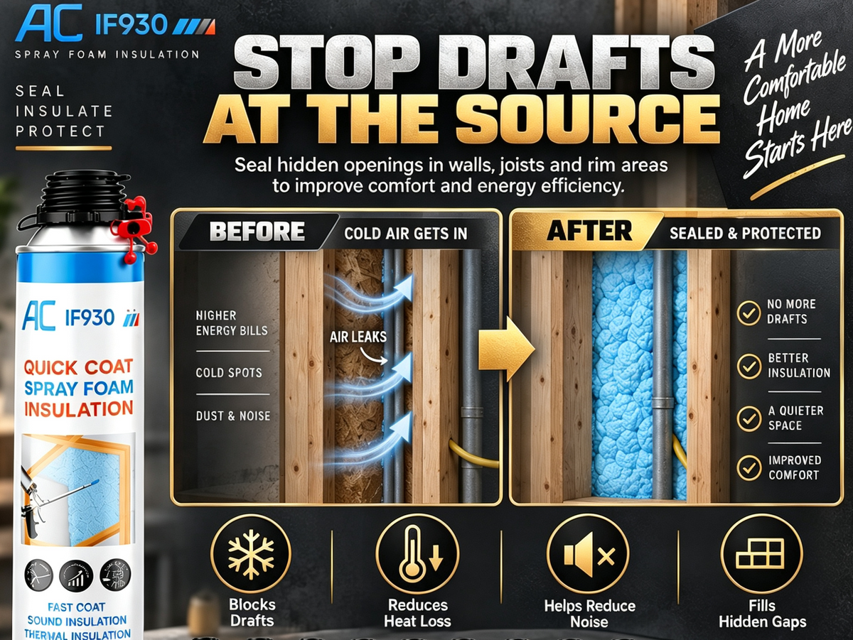DIY Spray Foam Insulation Kit – Fast Expansion Air Sealing Foam for House Draft Blocking, Thermal Insulation & Noise Reduction