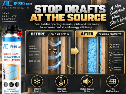DIY Spray Foam Insulation Kit – Fast Expansion Air Sealing Foam for House Draft Blocking, Thermal Insulation & Noise Reduction