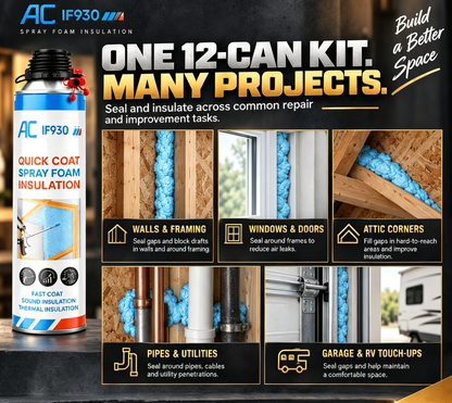 DIY Spray Foam Insulation Kit – Fast Expansion Air Sealing Foam for House Draft Blocking, Thermal Insulation & Noise Reduction