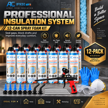 DIY Spray Foam Insulation Kit – Fast Expansion Air Sealing Foam for House Draft Blocking, Thermal Insulation & Noise Reduction