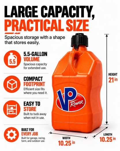 Gallon Fuel Container with Electric Pump, Heavy Duty HDPE Gas Jug for Racing, Farm & Outdoor Fuel Transfer